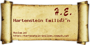 Hartenstein Emilián névjegykártya